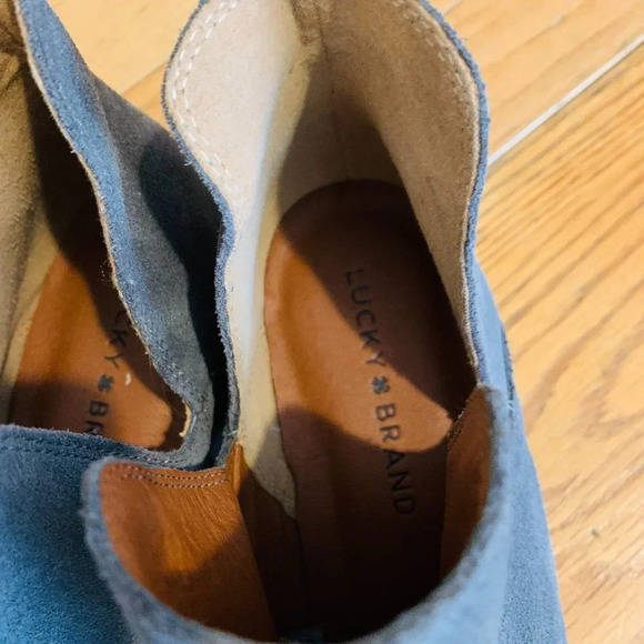 LUCKY BRAND SUEDE SHOES BOOTIES HEEL Size 7.5 37.5 M EXCELLENT - Picture 11 of 14